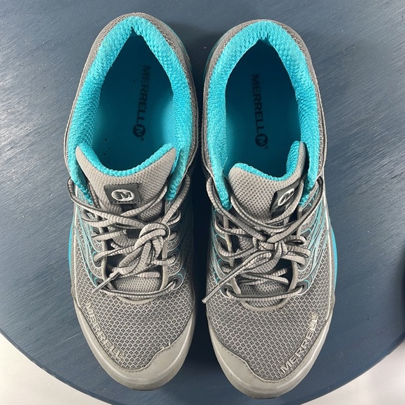 Merrell Women's Wild Dove Gray Aqua Trail Running Shoes Sneakers Size 8.5 - Picture 7 of 8